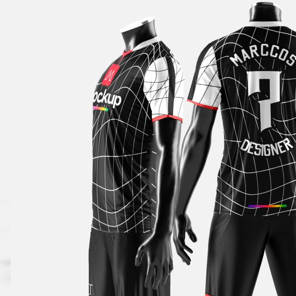 Mockup Uniforme de Futebol 3 Poses