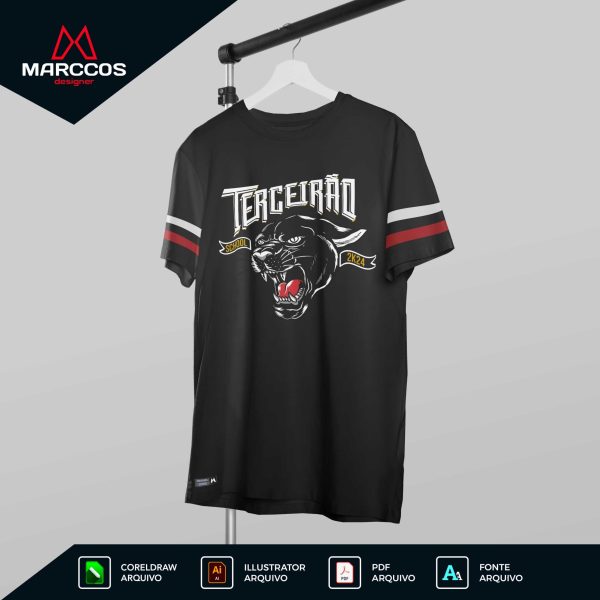 Arte Vetor Camisa Terceirão Pantera Negra