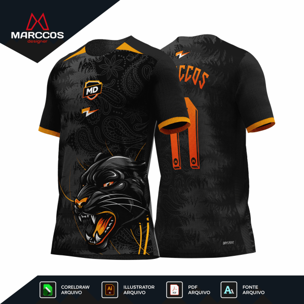 Arte Camisa Interclasse Pantera Orange - 0034