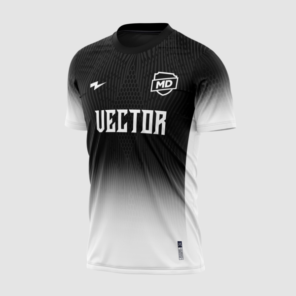 Arte para Sublimação Camisa Futebol Degradê Preto e Branco