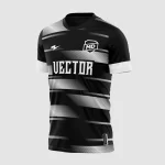 Arte Camisa Futebol Amador Preto e Branco