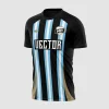 Arte Camisa Futebol Listrada Preto e Azul