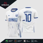 Arte Camisa Futebol Amador Branca e Azul