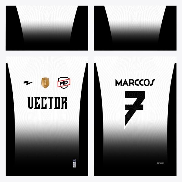 Arte para Sublimação Camisa Futebol Degradê Preto e Branco