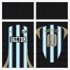 Arte Camisa Futebol Listrada Preto e Azul
