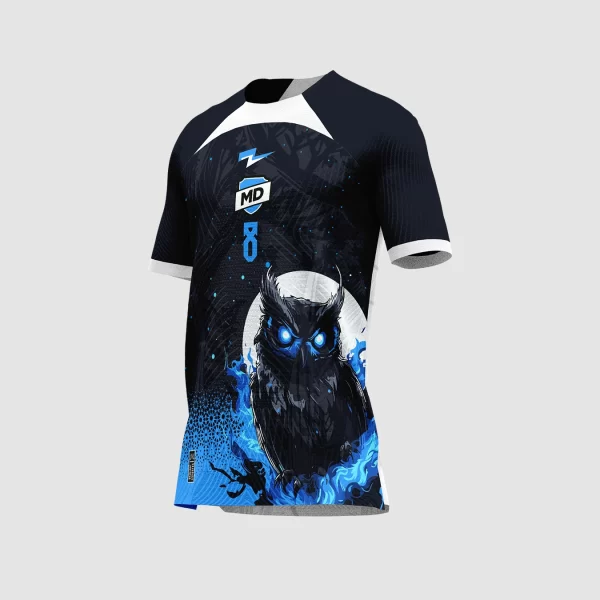 Arte Camisa Interclasse Coruja Preto e Azul