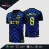Arte Vetor Camisa Futebol Amador Preta e Azul