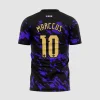 Arte Camisa Futebol Preta e Roxa