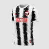 Arte Camisa de Futebol Listrada Preto e Branco