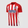 Arte Camisa de Futebol Listrada Vermelha e Branca