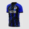 Arte Vetor Camisa Futebol Preta e Azul