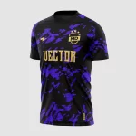 Arte Camisa Futebol Preta e Roxa