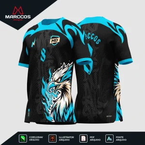 Arte Camisa Interclasse Fênix Chamas Fogo