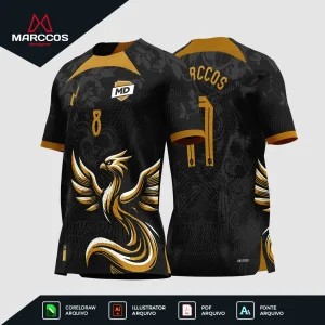 Arte Camisa Interclasse Fênix Dourada