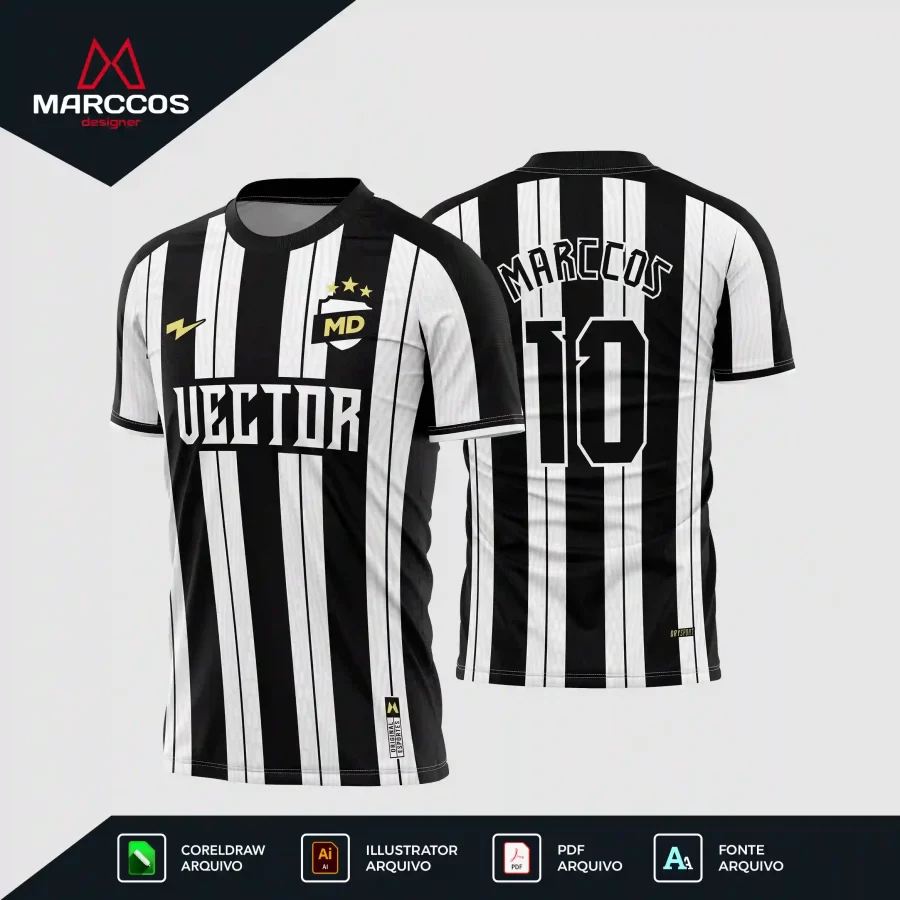 Arte Camisa Vetor Listrada Atlético