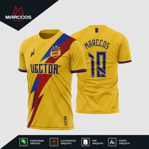 Arte Vetor Camisa Futebol Amarela
