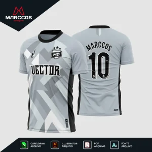 Arte Vetor Pattern Camisa Futebol Cinza