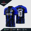 Arte Vetor Camisa Futebol Preta e Azul