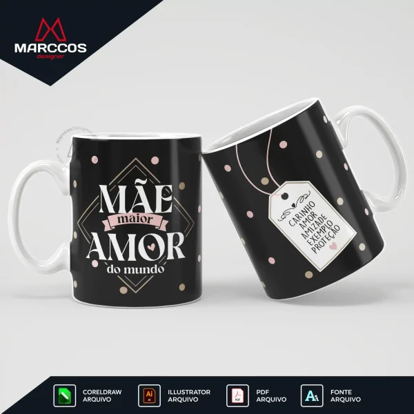 Arte Estampa Caneca Dia das Mães