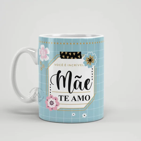 Arte Editável Caneca Dia das Mães 2025