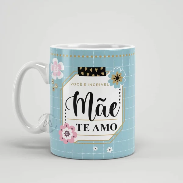 Arte Editável Caneca Dia das Mães 2025