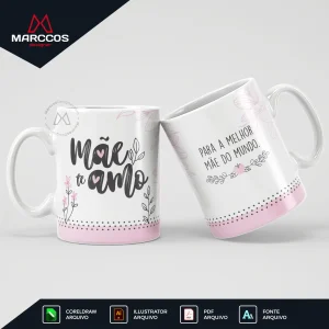 Arte para caneca dia das mães 2025
