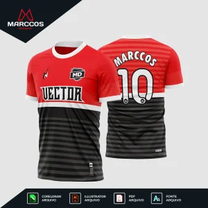 Arte Vetor Estampa Camisa de Futebol