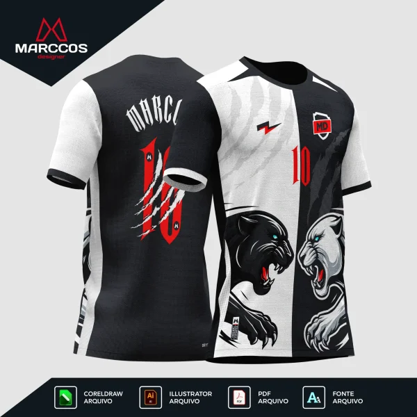 Arte Estampa Vetor Camisa de Interclasse Pantera