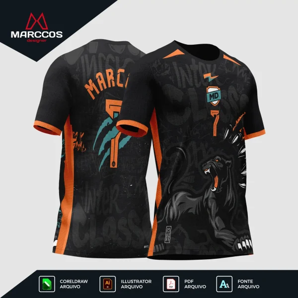 Arte Estampa Vetor Camisa de Interclasse Pantera
