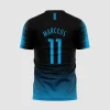 Arte Estampa Vetor Camisa de Futebol Preta e Azul