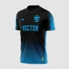 Arte Estampa Vetor Camisa de Futebol Preta e Azul