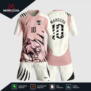 Arte Estampa Vetor Uniforme de Interclasse Pantera Garras