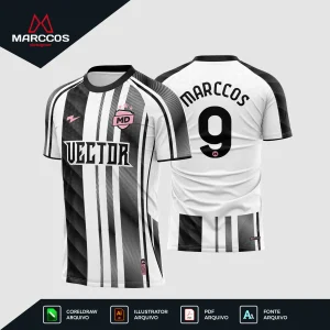 Arte Estampa Vetor Camisa de Futebol Listrada