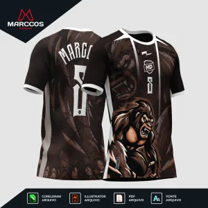 Arte Estampa Vetor Camisa de Interclasse Gorila