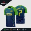 Arte Estampa Vetor Camisa de Futebol Azul e Verde