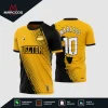 Arte Estampa Vetor Camisa de Futebol Amarela e Preta