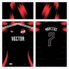 Vetor Camisa Futebol Preta Branca e Vermelha