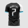 Arte Vetor Camisa Futebol Preta e Branca