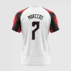 Vetor Camisa Futebol Branca Preta e Vermelha
