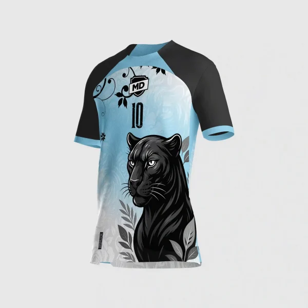 Arte Estampa Vetor Camisa de Interclasse Pantera Folhas Floral