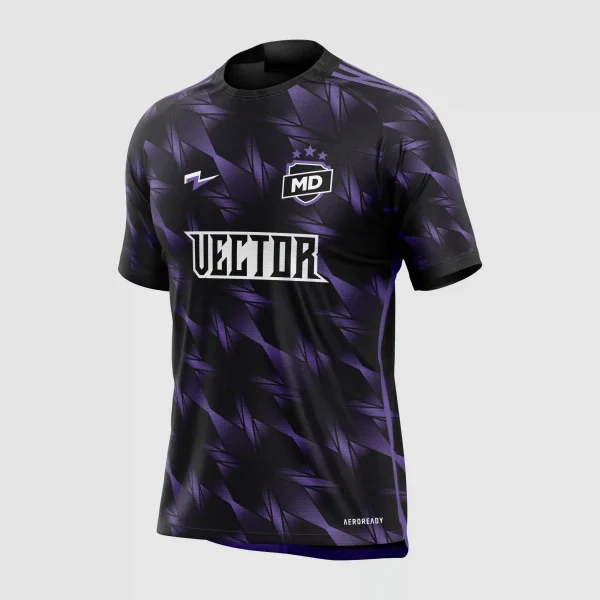 Vetor Camisa Futebol Preta e Roxa