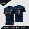 Vetor Camisa Futebol Azul e Dourado