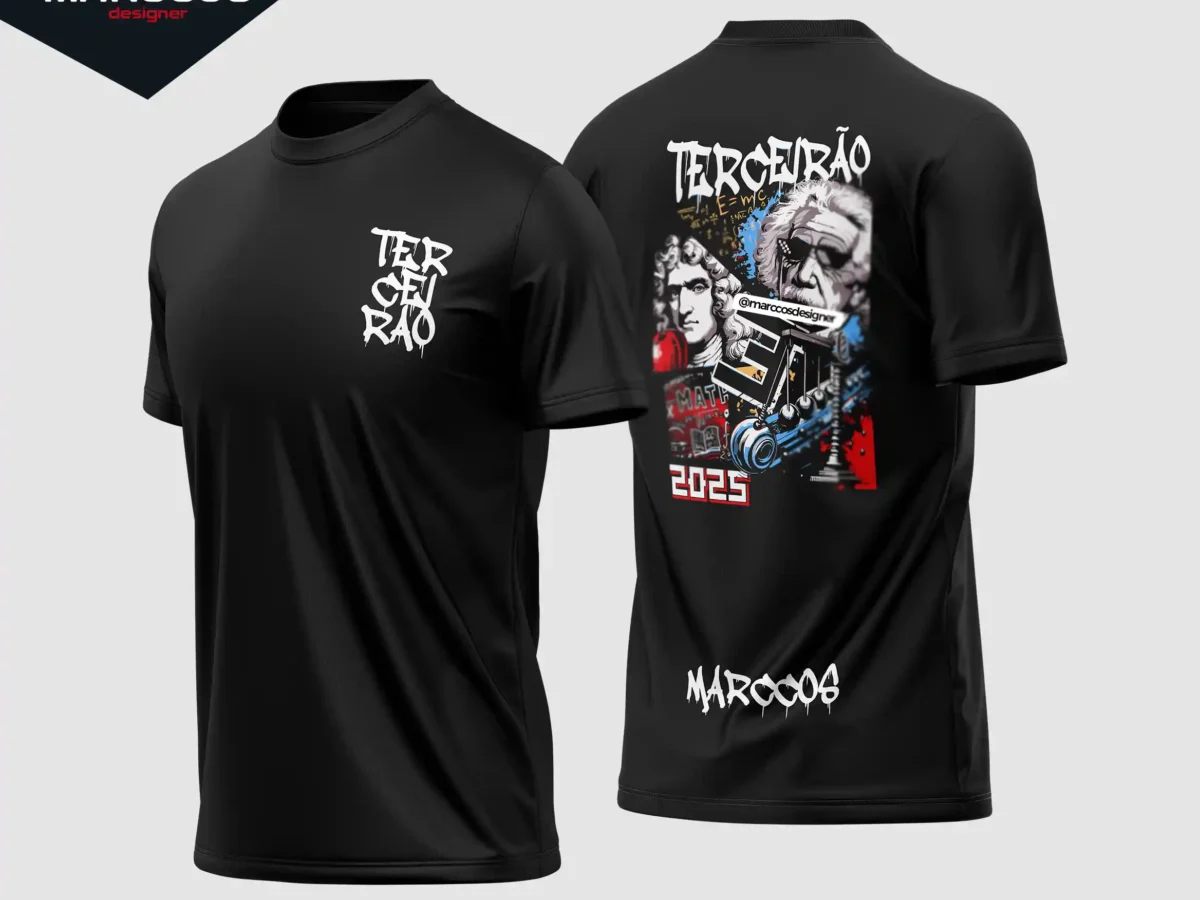 Arte Vetor Camisa Terceirão Einstein e Newton – MD028
