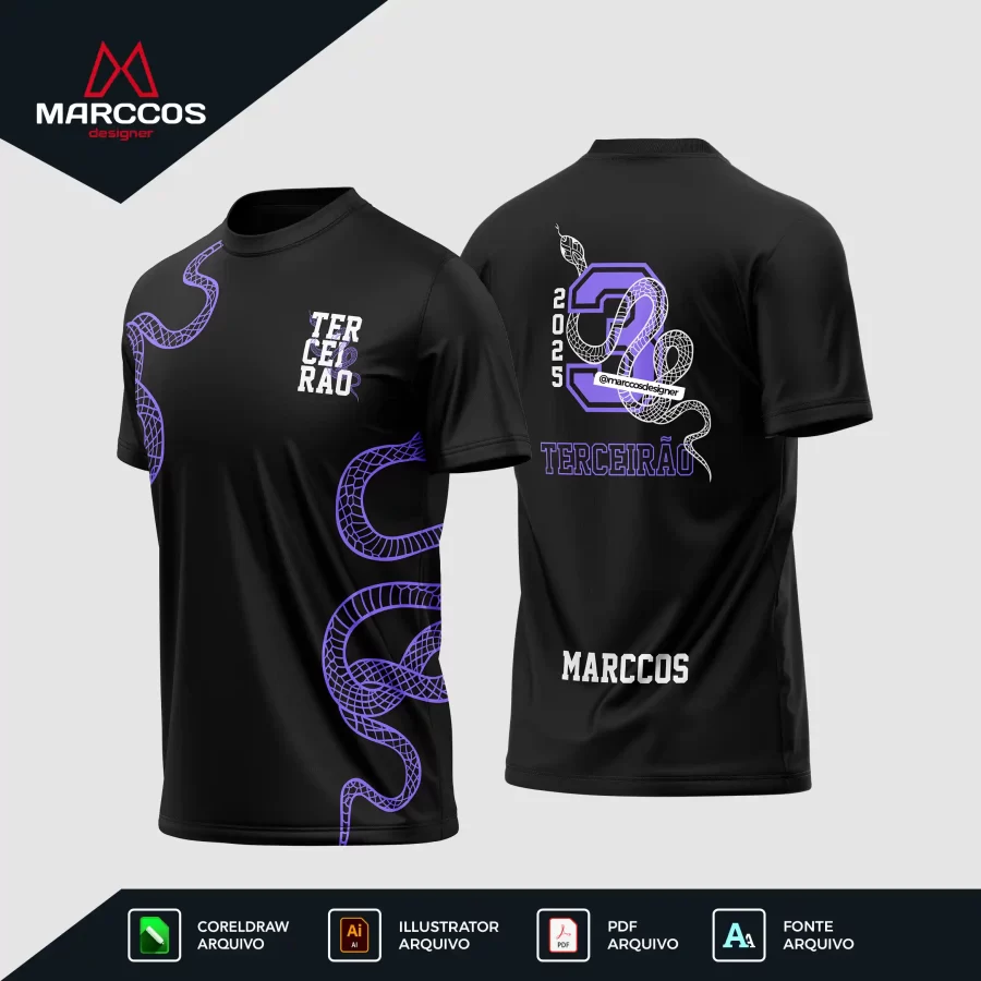 Arte Camisa Terceirão Cobra Serpente
