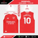 Arte Vetor Camisa Arsenal Titular 2025.2026