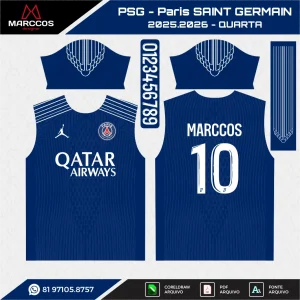Arte Vetor Quarta Camisa PSG 2025.2026