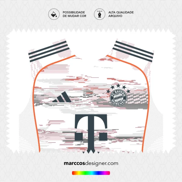 Arte Vetor Camisa Bayern de Munique Reserva 2025.2026