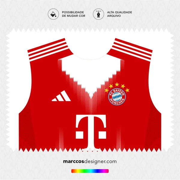 Arte Vetor Camisa Bayern de Munique Titular 2025.2026