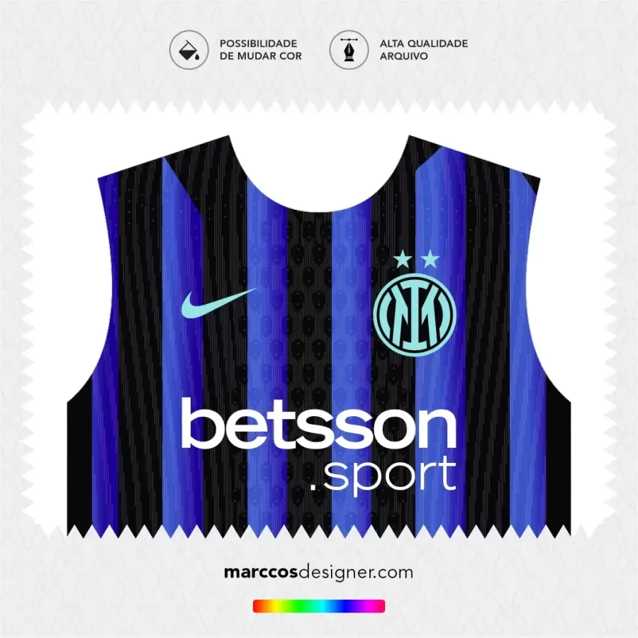 Arte Vetor Camisa Inter de MIlan Titular 2025.2026