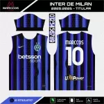 Arte Vetor Camisa Inter de MIlan Titular 2025.2026